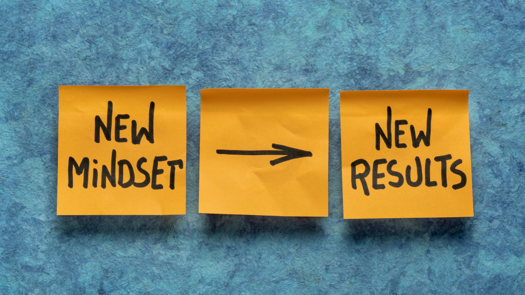 New mindset leads to new results concept graphic